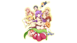 Cartoon characters sitting green plant - a group of cartoon characters free wallpaper