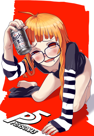 Girl glasses striped shirt beer - striped free wallpaper
