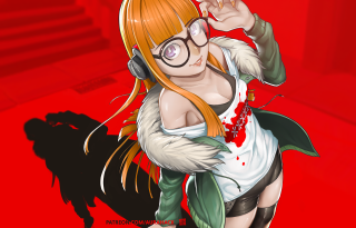 Woman glasses white shirt red - a black bird free wallpaper