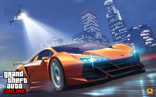 Car night city helicopter driving - a helicopter free wallpaper