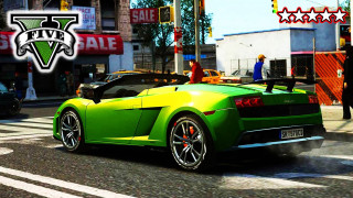 Green sports car street tall - in gta v free wallpaper