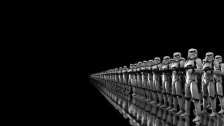Toy figures lined up black - symmetric free wallpaper