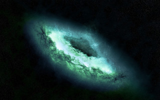 Green black spiral space matte - the dark sky free wallpaper
