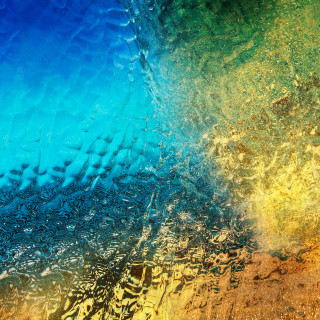 Water surface closeup blue yellow - abstract art free wallpaper