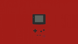 Red background black white gameboy - bauhau free wallpaper