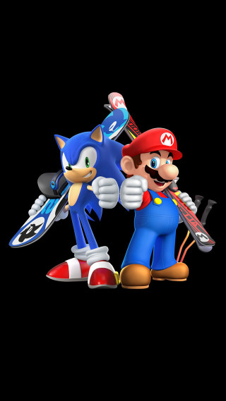 Sonic mario black background couple - free gaming wallpaper