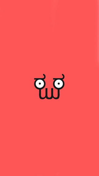 Red phone case face drawn - a face free wallpaper