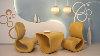 Room table chairs mirror lamp - bold free wallpaper