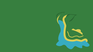 Green background blue yellow face - wave free wallpaper
