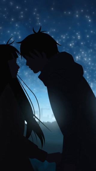 Couple night stars moon sky - the dark of night free wallpaper