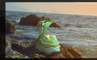 Green yellow seahorse rock ocean - a rock near the ocean free wallpaper