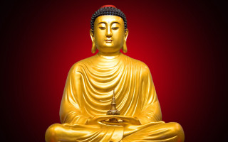 Golden buddha statue meditation red - golden free wallpaper