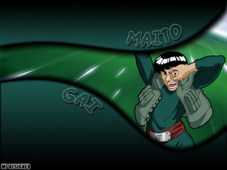 Cartoon character green background wave 3 - gutai group free wallpaper