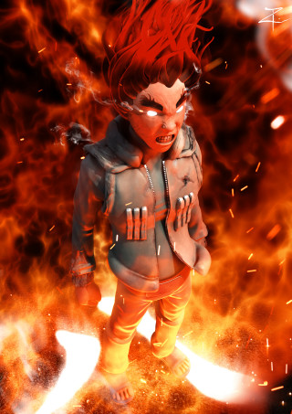 Cartoon red hair hoodie fire - adam manyoki free wallpaper