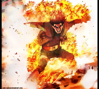 Fire flying man autumn leaves - his hands out in the air free wallpaper
