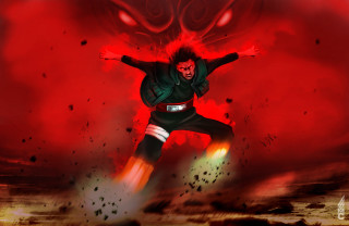 Man black suit flying arms - his leg free wallpaper