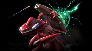 Red robot green lightning bolt - a red robot free wallpaper