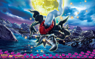 Cartoon character floating water moon - the water free wallpaper