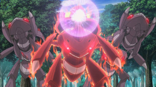 Red robot glowing face forest - a red robot free wallpaper