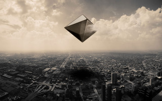 Kite flying city cloudy sky - cloudy free wallpaper