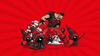 Cartoon man red suit running - eddie mendoza free wallpaper