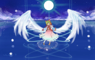 Anime character wings blue background - a anime character free wallpaper