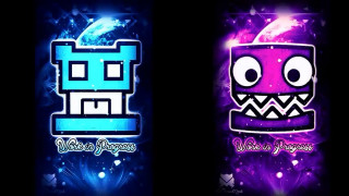Cartoon couple black purple background - color scheme free wallpaper