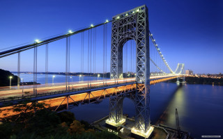 Bridge river night lights train - christo free wallpaper