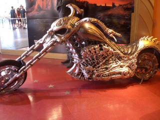 Gold motorcycle museum exhibit people - metal free wallpaper
