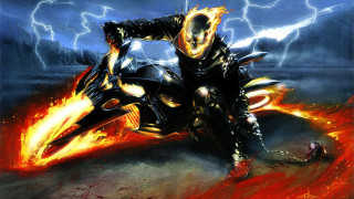 Man motorcycle red flame lightning - a red flame free wallpaper