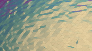 Blue yellow building bird flying - geometric shape free wallpaper