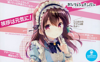 Girl dress bonnet pink background - japanese character free wallpaper