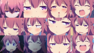 Anime girls expressions hair colors - different expression and hair free wallpaper
