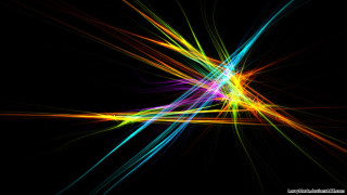 Colorful light streaks black background - fluorescent color free wallpaper