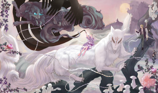 White horse fairy field flowers - its back in free wallpaper
