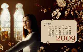 Woman stained glass calendar floral - a calendar free wallpaper