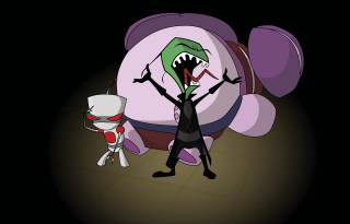 Cartoon large mouth small body - a large body free wallpaper