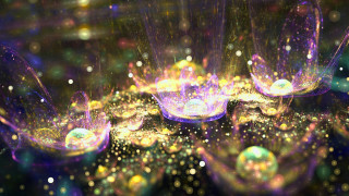 Bubbles floating table water droplets - different color and shapes free wallpaper