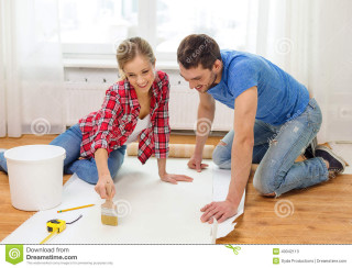Man woman painting room together - detailed oil painting free wallpaper