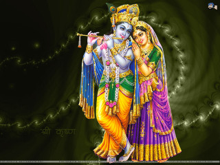 Couple colorful costumes flute green - swirl free wallpaper
