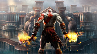 Man sword city flames demon - his hand and a demon free wallpaper