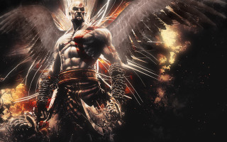 Man bird body wings chest 2 - huge free wallpaper