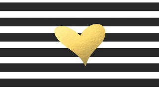 Heart black white striped gold - carol bove free wallpaper