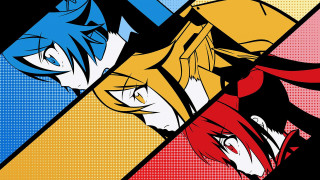 Anime characters colorful shapes group - different color and shapes free wallpaper