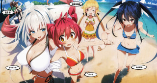 Anime girls beach bikini blue 2 - a comic free wallpaper