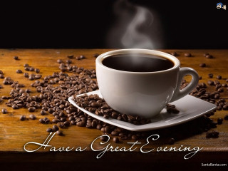 Coffee cup saucer beans steam - folk art free wallpaper