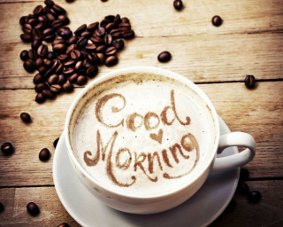 Coffee cup good morning saucer - coffee bean free wallpaper