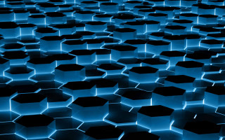 Blue black hexagonal group large - geometric abstract art free wallpaper