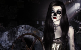 Woman makeup art body painting - her face and body free wallpaper