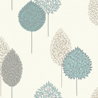 Trees pattern blue beige wallpaper - the back free wallpaper